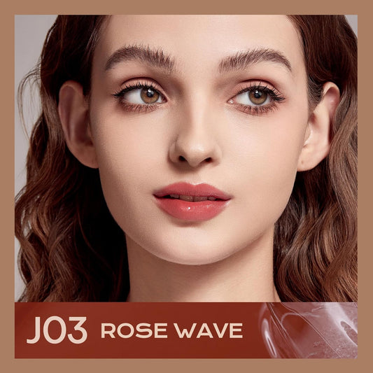 Mistine Lip Gloss Lip Oil Lip Plumber Non-sticky Tinted Lip Gloss for Women Infused with 1% Peptide Finish Lip Tint Hydrating Lip Stain Lightweight Feeling J03 Rose Wave 0.1 fl oz