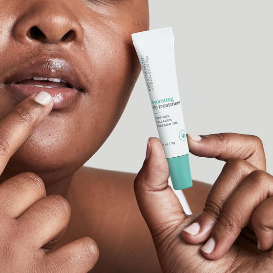 Urban Skin Rx® Pro Strength Hydrating Collagen & Peptides Daily Lip Treatment, Non-Sticky, Clear, Ultra-Moisturizing Balm, Smooths, Softens & Plumps for a Healthier & More Youthful Appearance, 0.25g
