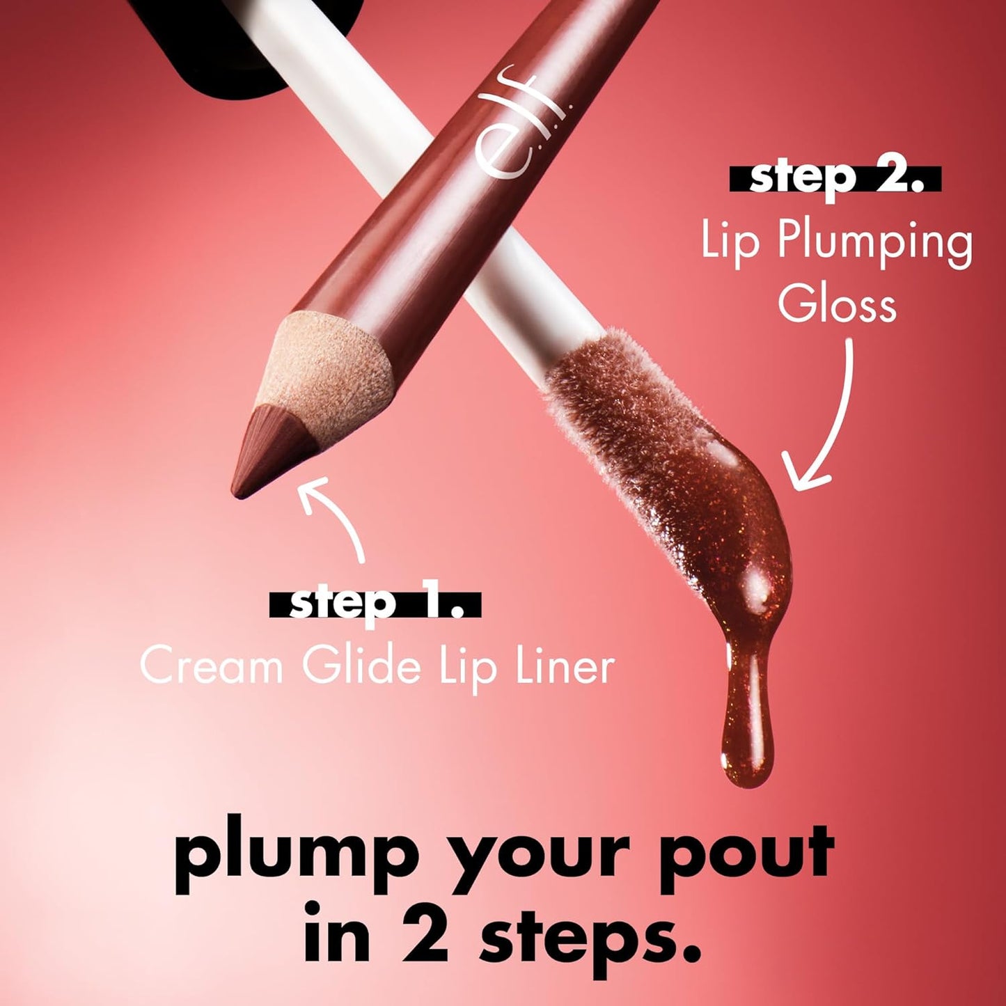 e.l.f. Lip Plumping Gloss, High-Shine Sheer Color, Hydrates & Creates Fuller Lips With Vitamin E, Vegan & Cruelty-Free, Mauve Lady, 0.1 Fl Oz