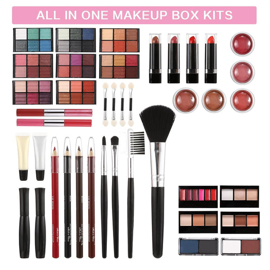All in One Makeup Kit for Teens, 106 Pcs Professional Makeup Kit for Women Full Kit, Include Eyeshadow Palette, Lipstick Set, Concealer, Foundation, Lipgloss, Makeup Brush(Red)