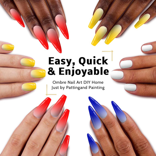 Sponge Pat Paint Nail Gel, Blending Colors Ombre Nails Gradient Gel Nail Blush Blooming Aura Nails Drawing Stripper Floral Painting Nail Art, No Wipe, UV/LED Curing 5ml 1PC (Blue)