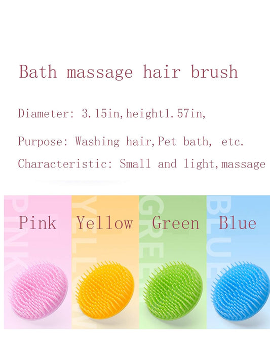 Hair Scalp Brush Dandruff Cleaning Brush Shower Scalp Shampoo Brush Scalp Massager Pack of 4(Green and Yellow)