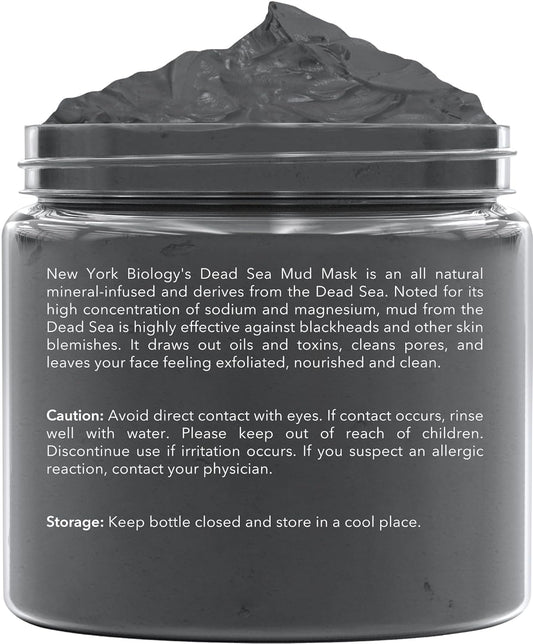 New York Biology Dead Sea Mud Mask for Face and Body | with Eucalyptus | Spa Quality Pore Refiner for Oily Skin | Natural Skincare for Women & Men | Tighten Skin for A Healthier Complexion | 8.8 oz