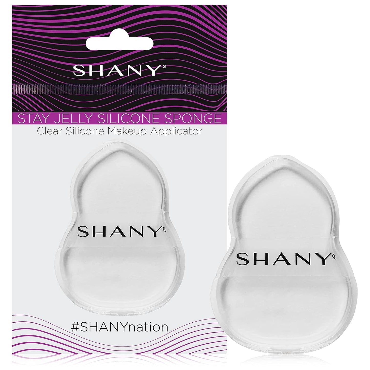 SHANY Stay Jelly Silicone Sponge - Clear & Non-Absorbent Makeup Blending Sponge for Flawless Application with Foundation - HOURGLASS (Pack of 2)
