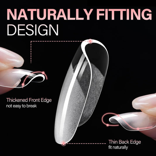 AILLSA Short Square Nail Tips, Fake Thickened Half Matte Nails Tips, Pre-shaped Press on False Nail Tip for Nail Salon 450PCS 15 Sizes with Storage Box