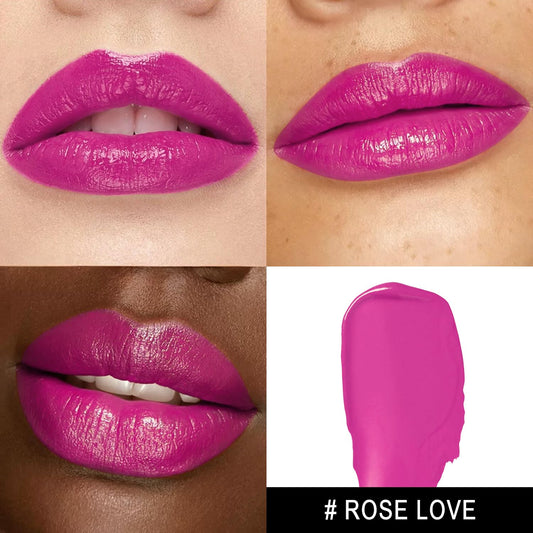 MAKI YIKA Moisture Purple Lipstick for Women Hydrate Lip Gloss for Dry Cracked Lips Weightless Glossy Lip Color Juicy Finish,MA068 Rose Love