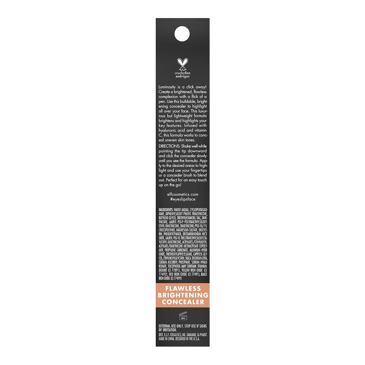 e.l.f. Flawless Brightening Concealer, Illuminating & Highlighting Face Makeup, Conceals Dark Under Eye Circles, Medium 32 N, 0.07 Fl Oz