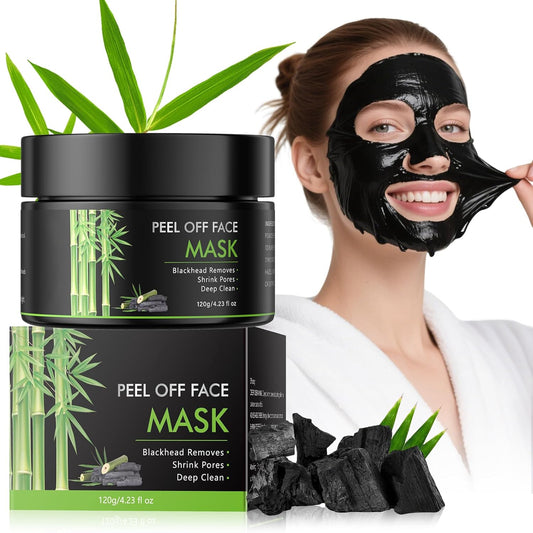 Blackhead Remover Mask for Women & Men, Bamboo Charcoal Peel Off Black Masks,Oil Control Deep Cleansing,for All Skin Types(4.23OZ)