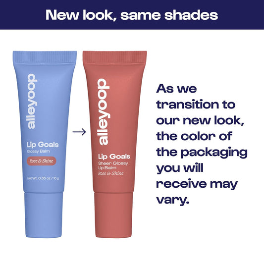 Alleyoop Lip Goals Glossy Lip Balm – Hydrating Tinted Lip-Moisturizer for Women - Vegan LipBalm for Cracked Lips, Moisturizing LipGloss Balm - Lips Treatment & Hydration Care, (Sheer Dusty Rose)