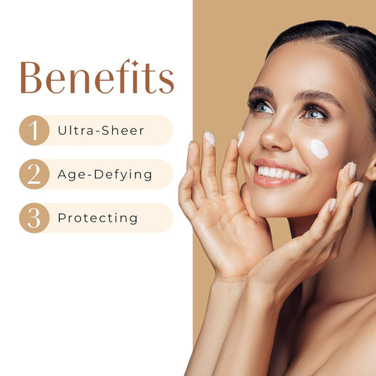 In The Spotlight SPF 50 Sun Protection and Skincare Enhancer, Facial Skin Care Product with Hyaluronic Acid, Sun Screen Protector for Faces, Personal Face Sunscreen Regimen