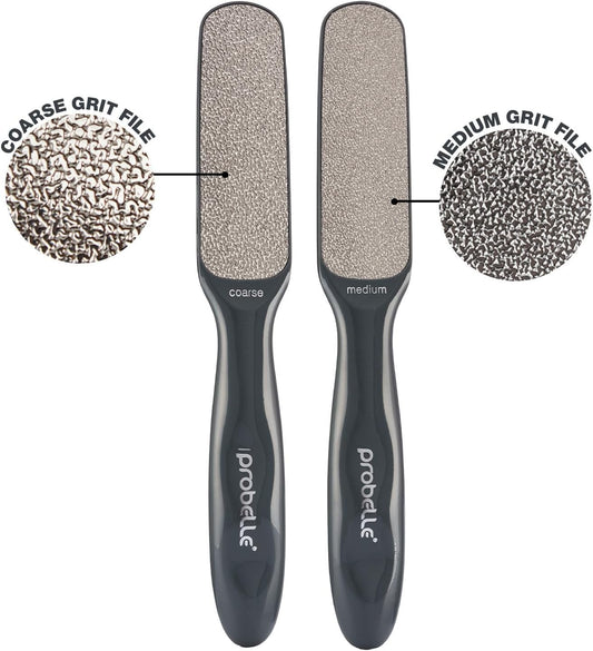 Probelle Double Sided Multidirectional Nickel Foot File Callus Remover - Immediately Reduces calluses and Corns to Powder for Instant Results, Safe Tool (Dark Grey)