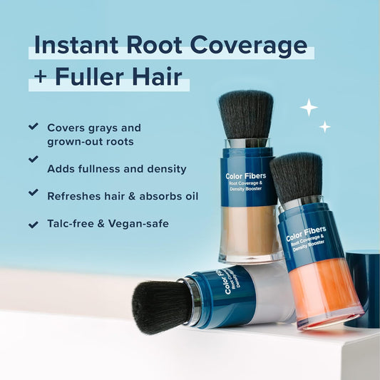 TRUHAIR Color Fibers Root Coverage & Density Booster | Quick-Apply Root Touch Up Hair Color | Natural Color Matching, Gray Hair Cover up to Color Gray Roots - 11 Hair Colors Available (Dark Brown)