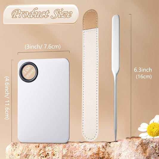 Korean Makeup Spatula, Picasso Makeup Spatula Korean, Foundation Spatula Korean, Professional Korean Spatula and Makeup Mixing Palette (Rectangle)