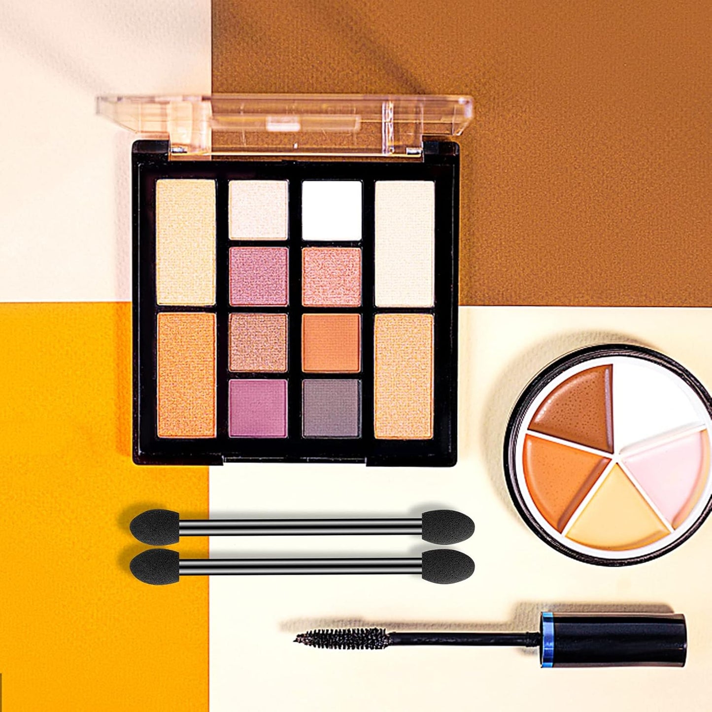 Ponpon 200Pcs Eyeshadow Applicators Dual Sides Eye Sponge Applicators Disposable Eyeshadow Brush for Girls Lady Women Makeup