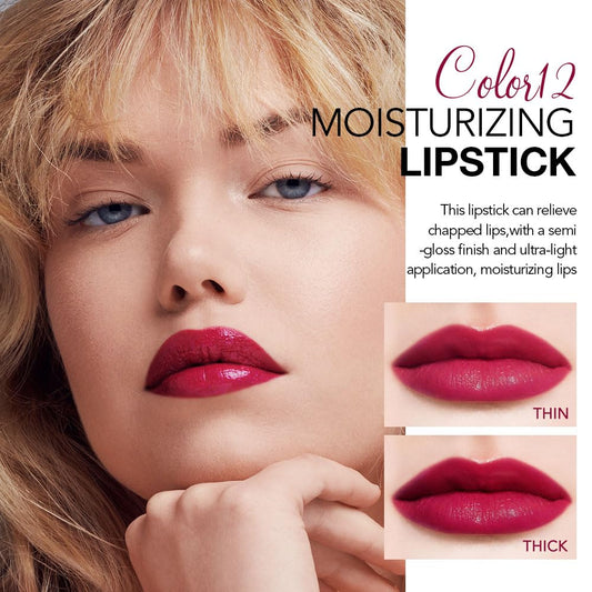 1Pcs Tinted Lip Balm Moisturizing Lipstick – Waterproof Hydrating Matte Lip Balm for Women, Creamy Natural Color Stain for Dry Lips,Soft Matte Finish with Subtle Scent (#12 Berry Rose Red)