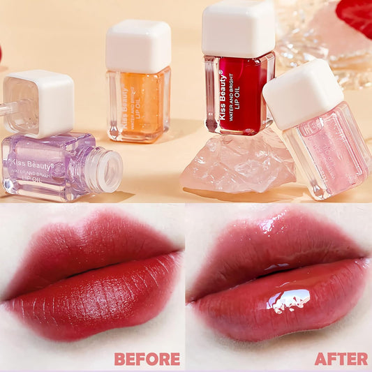 Plumping Lip Oil,Lip Gloss Hydrating Tinted Lip Balm Lip Care Transparent Toot Lip Oil Tinted Lip Glow Oil Long Lasting Nourishing Non-sticky Repairing Lightening Lip Lines Shine Primer Lip Tint(Grape)