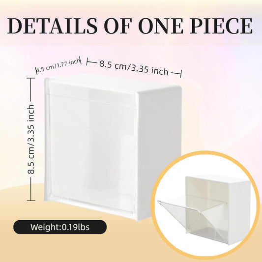 Qtip Holder Wall Mount for Cotton Swabs, Balls, Pads, Hair Ties,Floss Picks- Small Plastic Bathroom Wall Organizers and Storage Set,Bedside Shelf,Home Decor,Dorm Room Essentials (4)