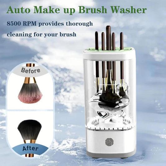 3 IN 1 Automatic Makeup Brush Cleaner-9000 RPM Makeup Brush Cleaner Machine and Dryer Portable Automatic USB Cosmetic Brushes Cleaner Tool for All Size Beauty Makeup Brush Travel Set