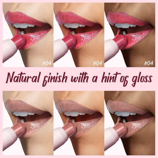 2PCS Tinted Lip Balm Chapstick with Color, Natural Semi - Gloss Finish, Hydrating/Coloring 2 in 1 Moisturizer Lip Stick for Girls & Women #04+#05