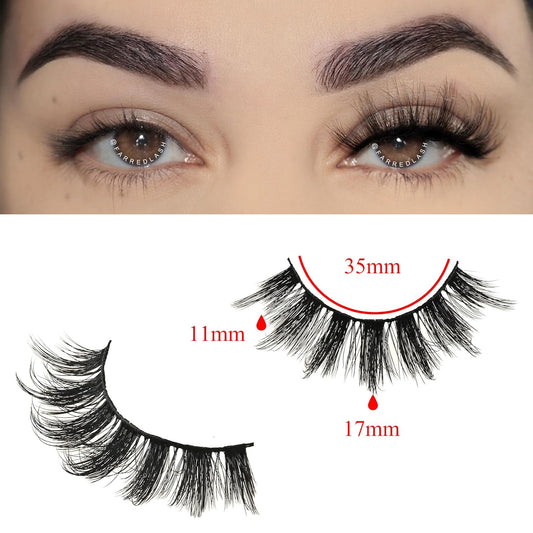 FARRED Fluffy Lashes Natural Eyelashes Short Wispy Eye Lash Strips 14 Pairs Separated Volume Eyelash Pack 17mm Dramatic Wispies Fake Strip Lashes Clusters Cat Eye Pestañas Spiky Look (F6 | 11-17mm)