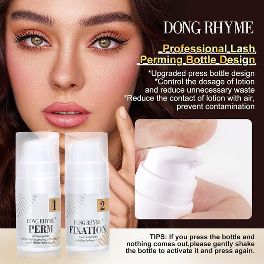 Lash Lift Kit, DONG RHYME Lash Perm Kit with Glue Balm, Professional Lash Curling Kit, Semi-Permanent Eyelash Lifting Curling Perming Wave, Brow Lamination Eyelash Perm Kit DIY at Home