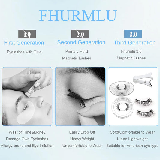 Ealra Craft Magnetic Eyelashes with Applicator,Reusable Magnetic Eyelashes Natural Look,Easy to Wear and Remove Soft Lashes kit(Natural+Simple)