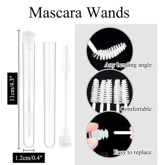 20pcs Eyelash brush Lash Wand Makeup tool Eyelash Extension supplies Cleaning brush Diamond Mascara scale white