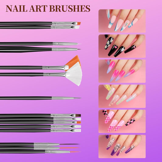 Teenitor Nail Art Kit, Nail Design Kit, Nail Art Tools with Nail Art Brushes Set, Nail Dotting Tools, Nail Rhinestones, Nail Stickers, Nail Art Tapes, Nail Art Foil