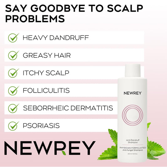 24HR Fast Itch Relief Anti-Fungal Shampoo for Psoriasis, Seborrheic Dermatitis & Folliculitis, Relieves Itchy, Dry Scalp, Sulfate & Paraben Free Anti-Dandruff Shampoo for Men and Women, 8.4 fl oz