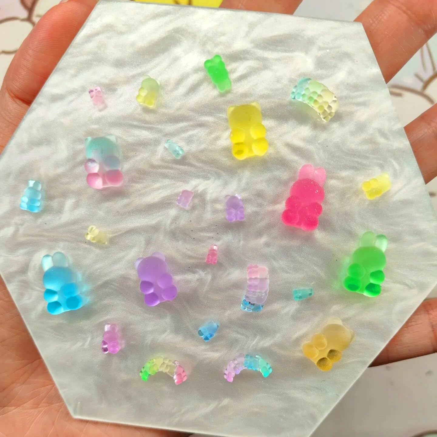 Silicone Nail Art Molds Cute Little Bear Charm Design Carving Template Resin Mold Nail Accessories for Women DIY Manicure Supplies