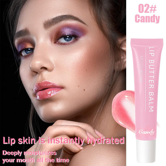 Summer Hydrating Lip Butter Balms Lip Gloss,Natural Vegan Lip Balm Tinted for Instant Moisture,Shine,Hydration Pink-Tinted,Soothes & Softens Dry Lips,Bálsamo labial hidratante 02#Candy (0.5 Fl Oz)