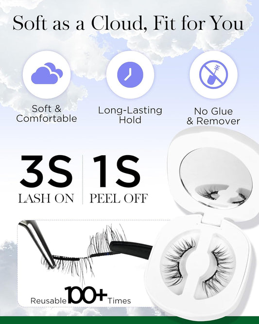 BEYELIAN Magnetic Eyelashes with Applicator Kit, Reusable Natural Look False Lashes, No Glue Needed Soft Magnetic Lashes for Eye MAGIC-27 (Lightweight & Comfortable)