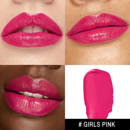 MAKI YIKA Moisture Hot Pink Lipstick for Women Hydrate Lip Balm for Dry Cracked Lips Weightless Glossy Lip Color Juicy Finish,MA056 Girl's Pink