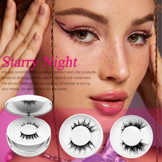 Elara Craft Magnetic Eyelashes with Applicator, Magnetic Eyelashes Without Eyeliner,Reusable Glue-Free Natural Look Eyelashes Kit Easy to Wear and Remove