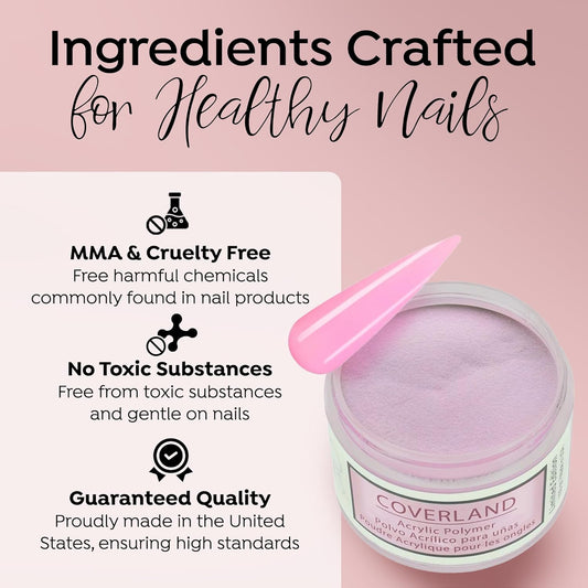 Tones Coverland Acrylic Nail Powder "Cakepop" - Limited Edition Acrylic Powder for Nail Design, Sculpting, and Masking Nail Bed Imperfections - Professional Acrylic Nail Supplies - (1.5 Oz)