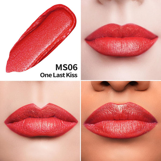 Oulac Red Matte Liquid Lipstick for Women, Orange Red Long Lasting Lipstick Waterproof Lip Stain, No Transfer, Creamy High Pigmented Formula with Rose Oil, Vegan & Cruelty-Free MS06