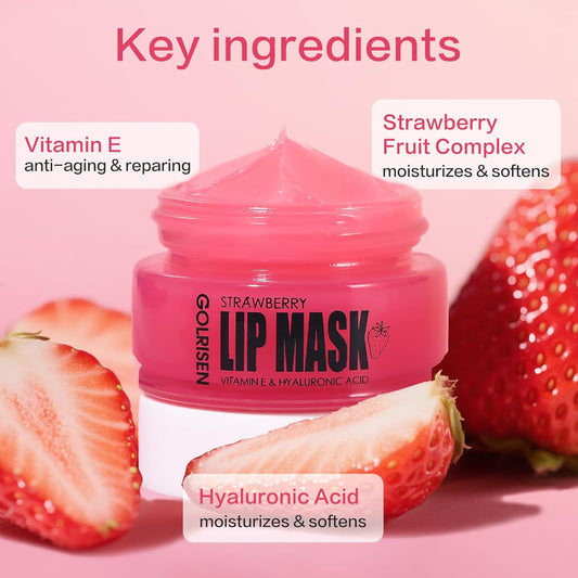 Lip Mask - Plump & Repair Dry Lips | Lip Mask Overnight - Infused with Hyaluronic Acid & Vitamin E | Hydrating Lip Sleeping Mask - Wake Up to Soft, Smooth Lips, 0.7 oz