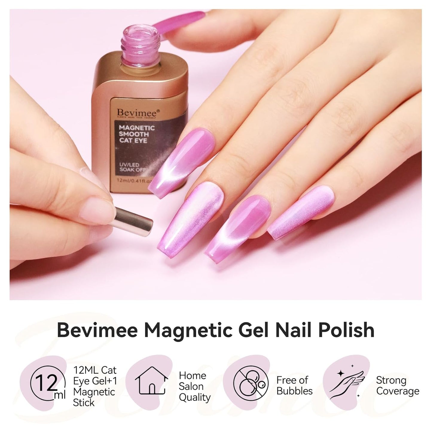 Cat Eye Gel Polish Moonlight 12ML, Magnetic Cateye Shiny Holographic Nail Polish for Nail Art 1PCS
