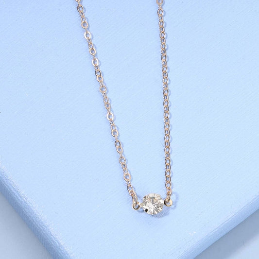 Boho Tiny Crystal Choker Gold Clear Quartz Pendant Necklace Minimal Dot CZ Choker Necklace Simple Everyday Necklace Wedding Necklace Jewelry for Women and Girls Gifts