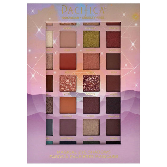 Pacifica Eyeshadow Palette – Animal Magic with Colorful Blendable Shades, Highly Pigmented Mineral Eyeshadow, Talc-Free, Vegan & Cruelty-Free, 0.89 oz (28 Shades)