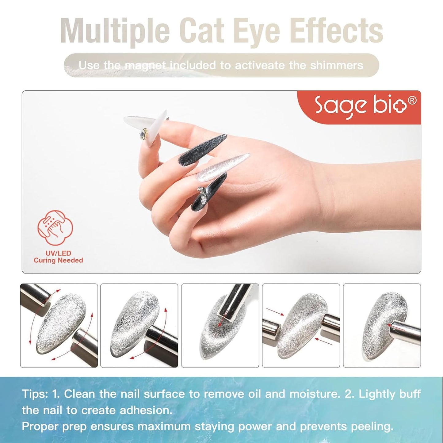 Multifunctional Cat Eye Gel Nail Polish, No Base or Top Coat Required, 15ml, Lasts Up to 4 Weeks, UV/LED Cured, Easy Application, R103