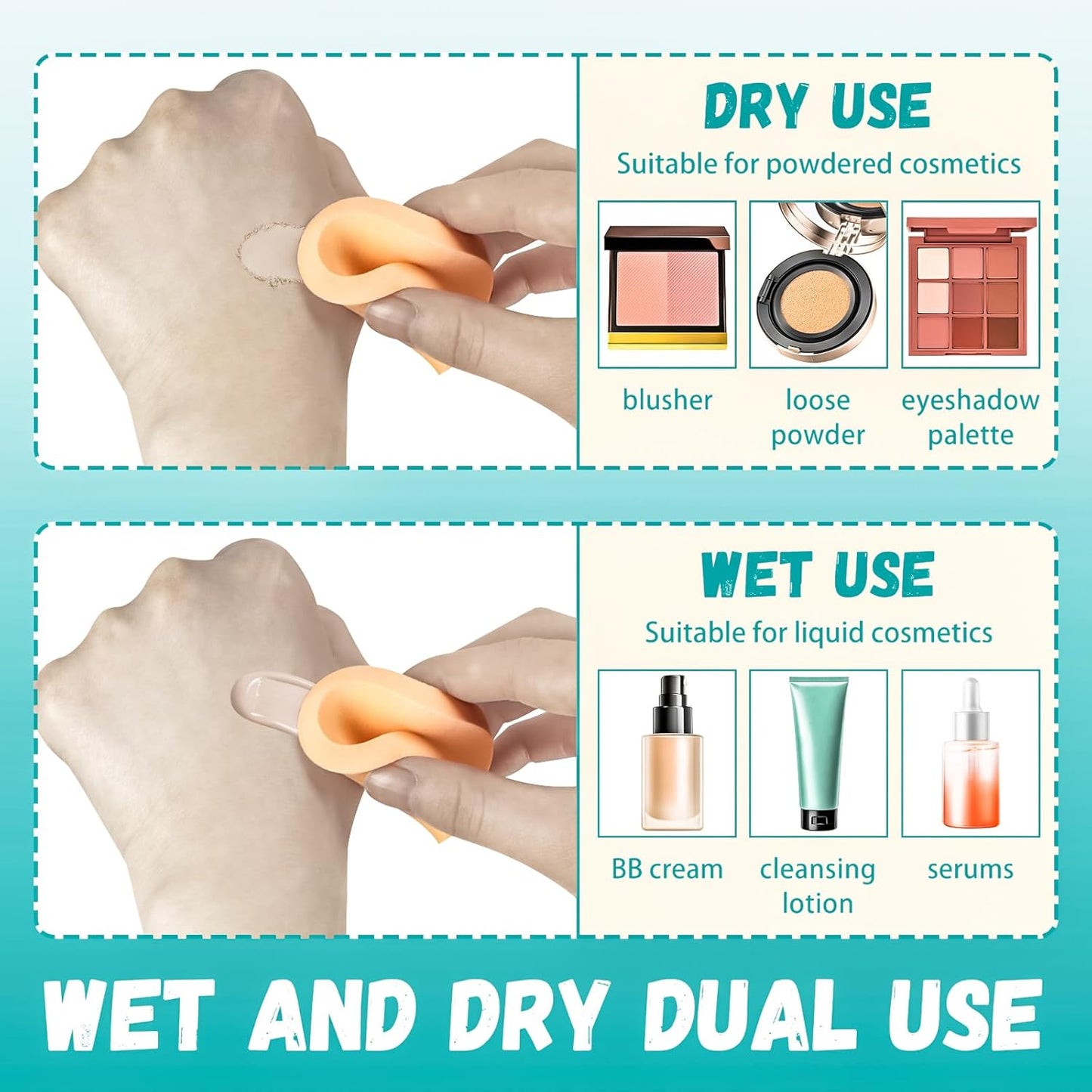 MotBach 100 PCS Nude Round Makeup Sponge, Cosmetic Sponge Round Foam Pad Eye Facial Powder Puff, Beauty Makeup Foundation Powder Blender for Women Lady All Skin Types Wet and Dry Dual Use