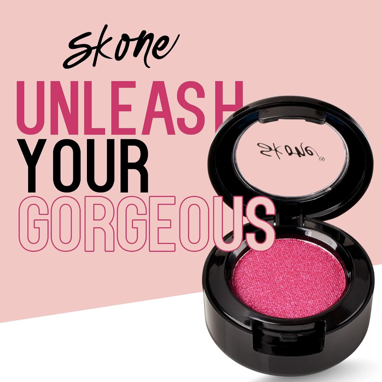 Skone Cosmetics Gems Eye Shadow, Highly Pigmented, Longwear Eye Makeup, Single Eyeshadow with Pro Shimmery Finish - Ultra-Blendable, Slightly Shimmer Shades - PinkEyeshadow - Strawberries