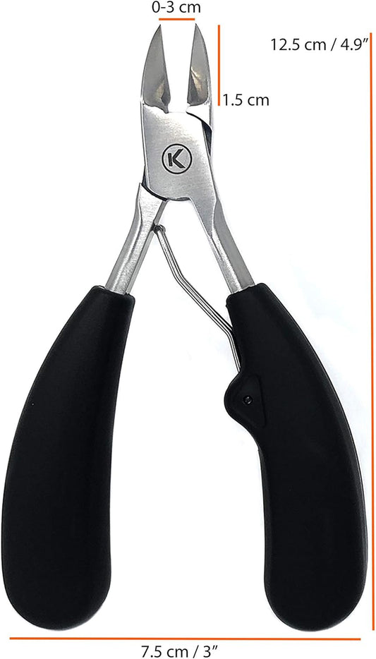 Kohm Toenail Clippers | Extra-Wide Blade & Non-Slip Grip for Thick, Ingrown & Fungal Nails | Heavy Duty Nail Cutter for Seniors, Men, Women & Pets