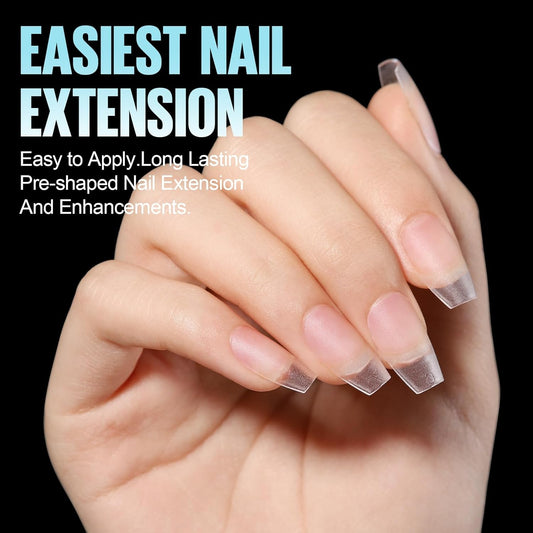 TOMICCA Short Coffin Gel Nail Tips, Full Cover Short Nail Tips, 360Pcs Soft Coffin Nails Matte Fake False Acrylic Press on Nail Home DIY Nail Salon 15 Sizes