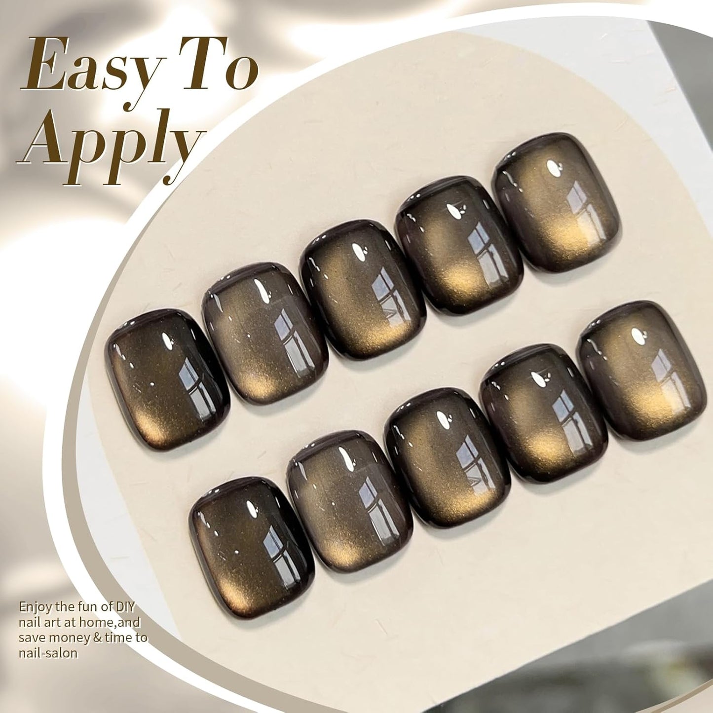 Born Pretty Cat Magnetic Eye Gel Nail Polish,Brown Jelly Glass Magnetic Gel Polish, Crow Glitter Soak Off Nail Art Salon Manicure Home Gift 15ml