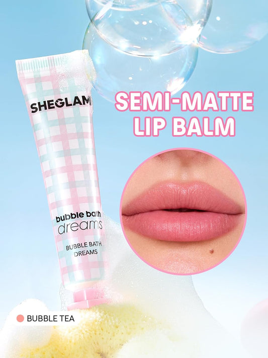 SHEGLAM Bubble Kiss Lip Balm Semi-Matte Nourishing & Hydrating Moisturizing Lip Balm - Bubble Tea