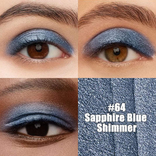 Sapphire Blue Shimmer Cream Eye Shadow Stick Makeup for Women, Blue Shimmer Eyeliner Pencil Eyeshadow Brightener Stick for Eyes, Waterproof Eyeshadow Applicator Blendable sombras para ojos 64