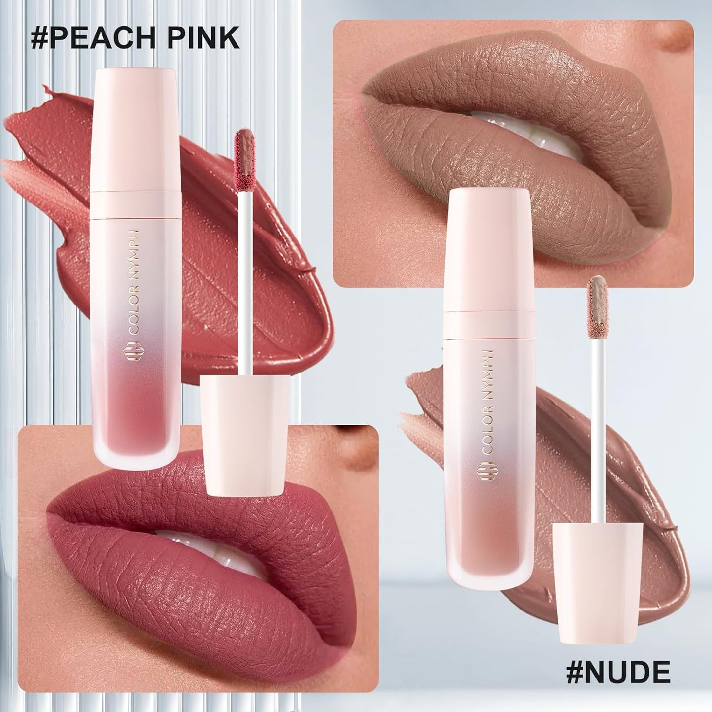 Color Nymph Makeup Kit for Girls Beginner Makeup Gift Set with Portable Bag Include 2 Color Lip Gloss, Eyeshadow Pen, Blush & Contouring, Highlight, Mascara, Eyebrow Pencil