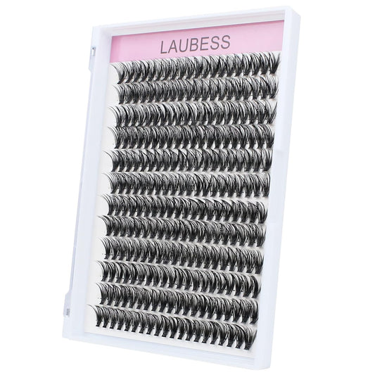 Eyelash Clusters LAUBESS Lash Clusters Individual Lashes Cluster Eyelash Extensions DIY at Home Waterproof Cluster Lashes (40D-D-17)